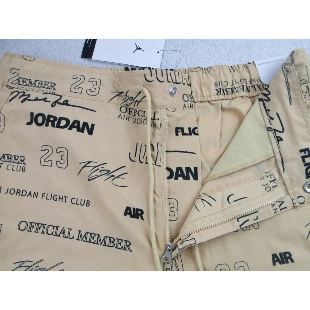 NWT Air Jordan Flight MVP Shorts Mens M Gold Black Signature Basketball Athletic